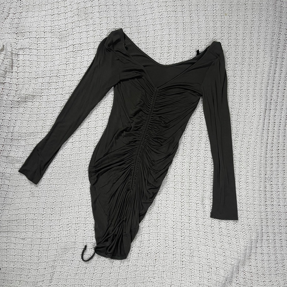 Olive Green Long-sleeve Dress!